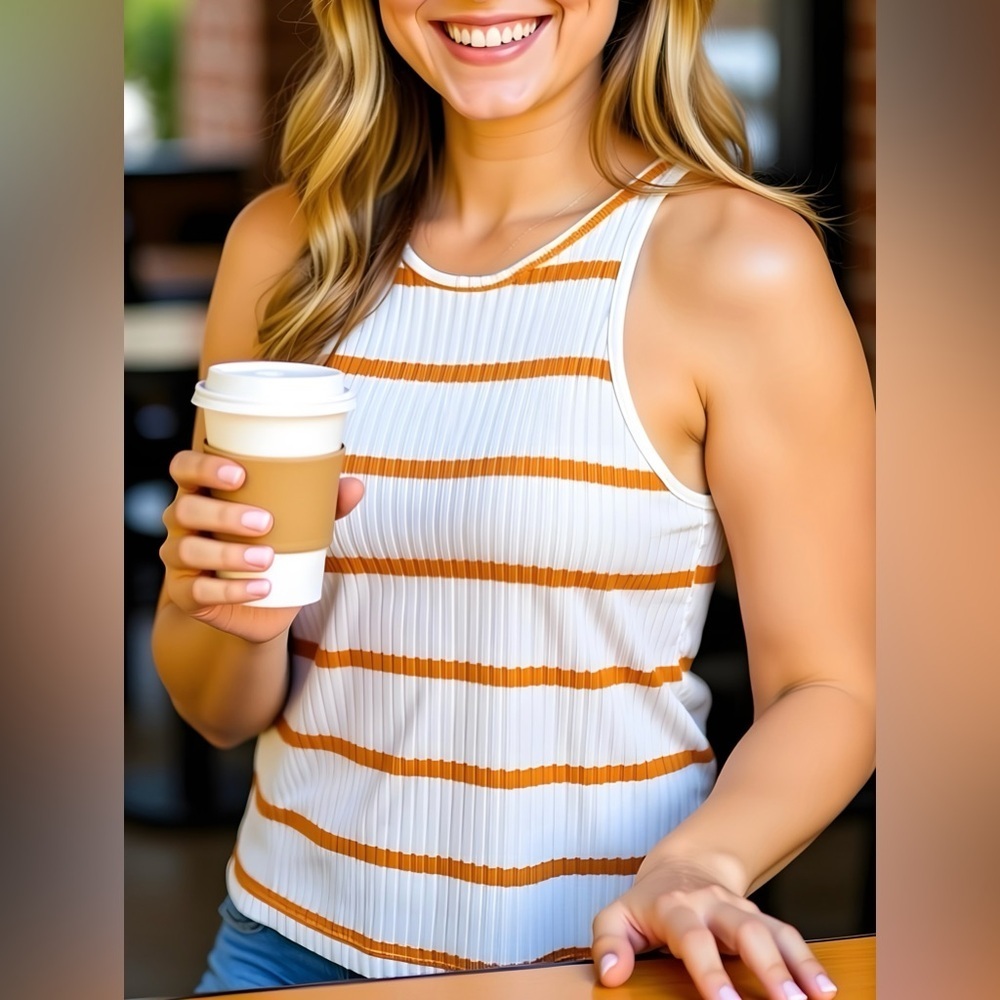 ZARA Striped Halter Tank Top